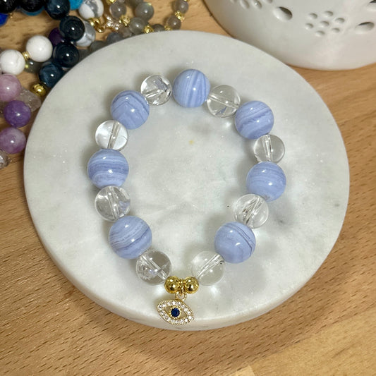 Blue Lace Charm Bracelet.