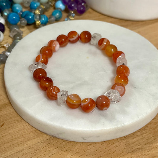 Carnelian & Herkimer Diamond