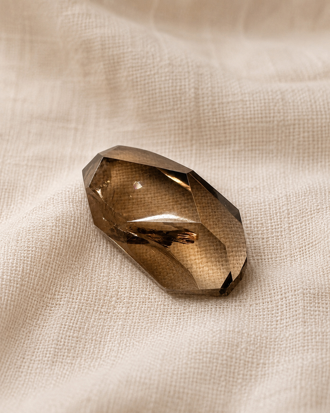 Smokey Quartz Freeform Palm Stone.