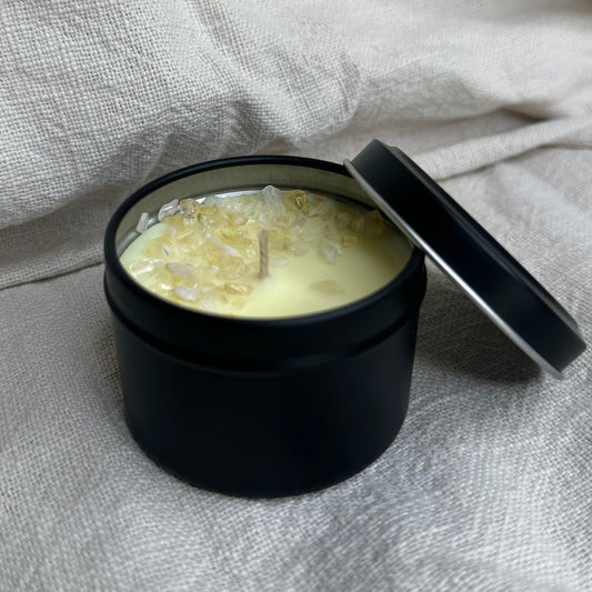 Lemon Meringue Mini Tin Crystal Candle