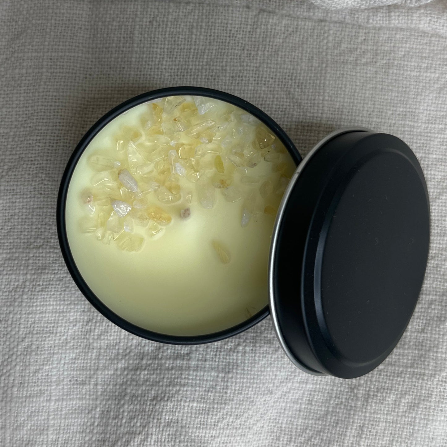 Lemon Meringue Mini Tin Crystal Candle