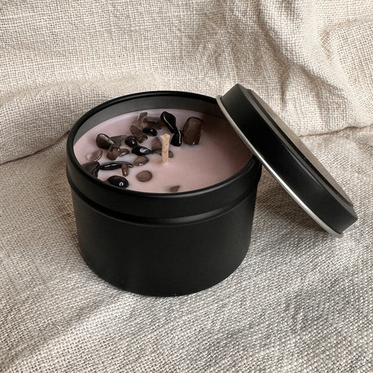 Salted Caramel Mini Tin Crystal Candle