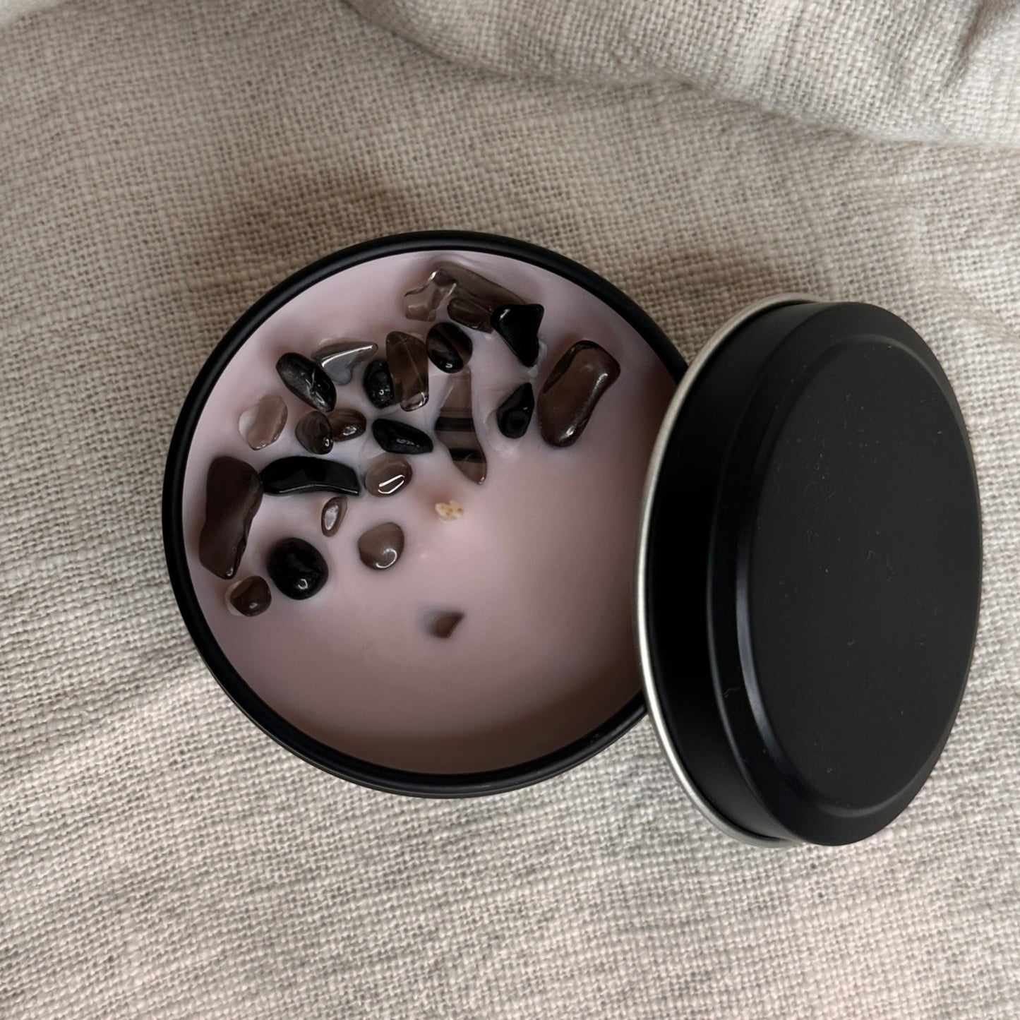 Salted Caramel Mini Tin Crystal Candle