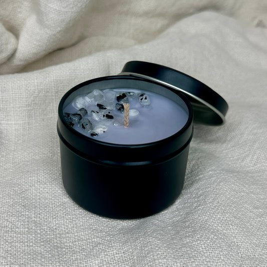 Frankincense & Myrrh Mini Tin Crystal Candle