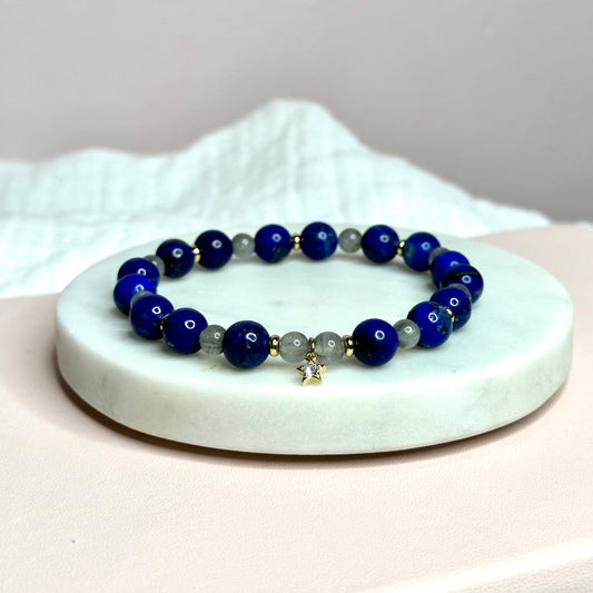 Lapis Lazuli & Moonstone Charm Bracelet