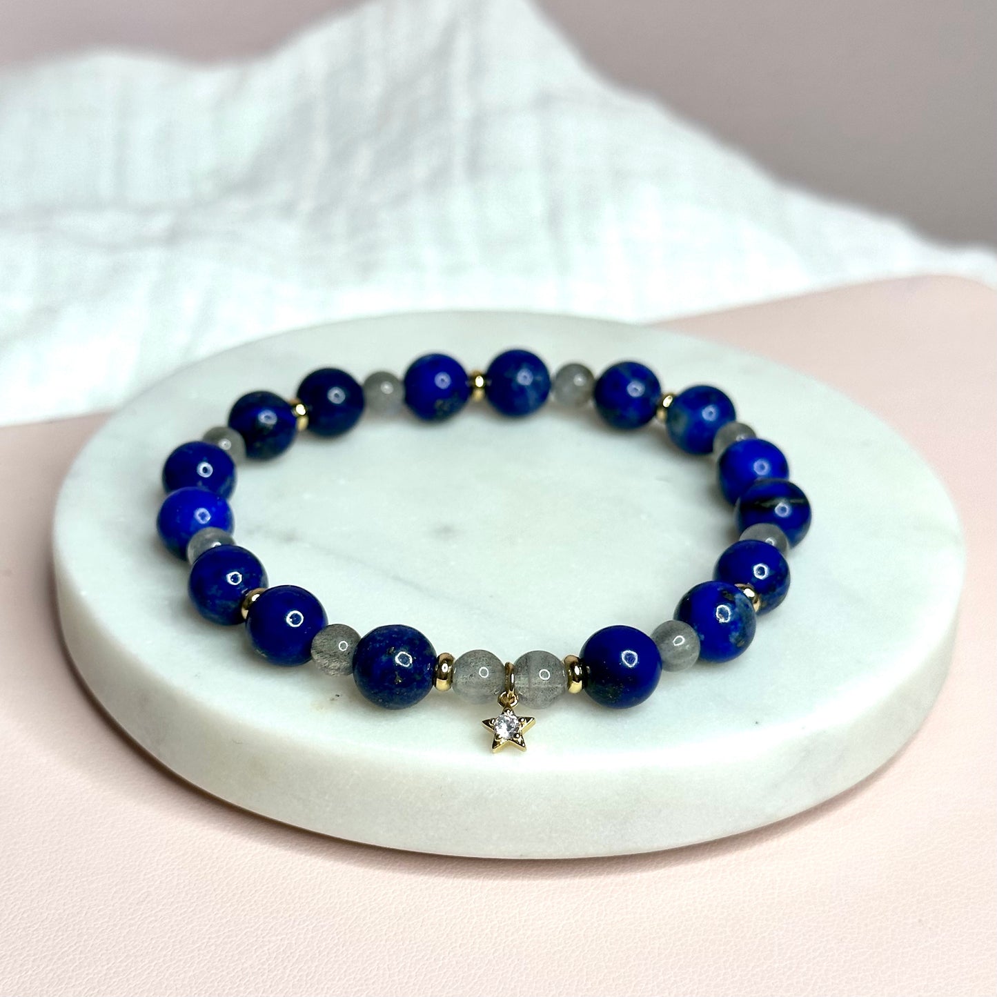 Lapis Lazuli & Moonstone Charm Bracelet