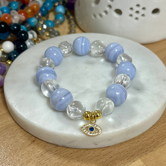 Blue Lace Charm Bracelet.
