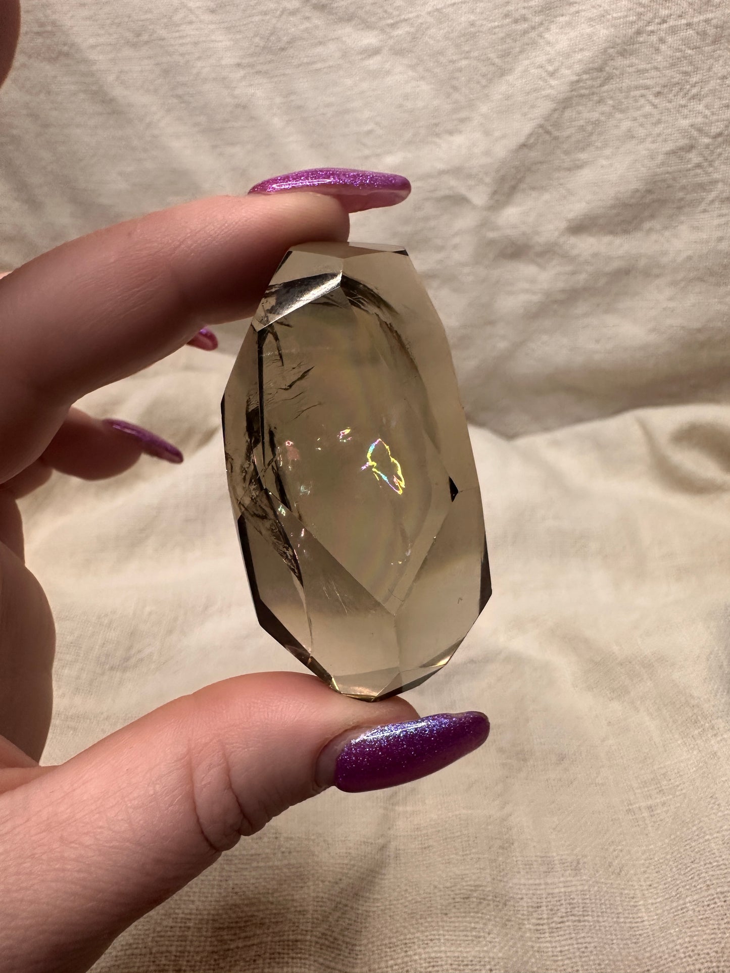 Smokey Quartz Freeform Palm Stone.