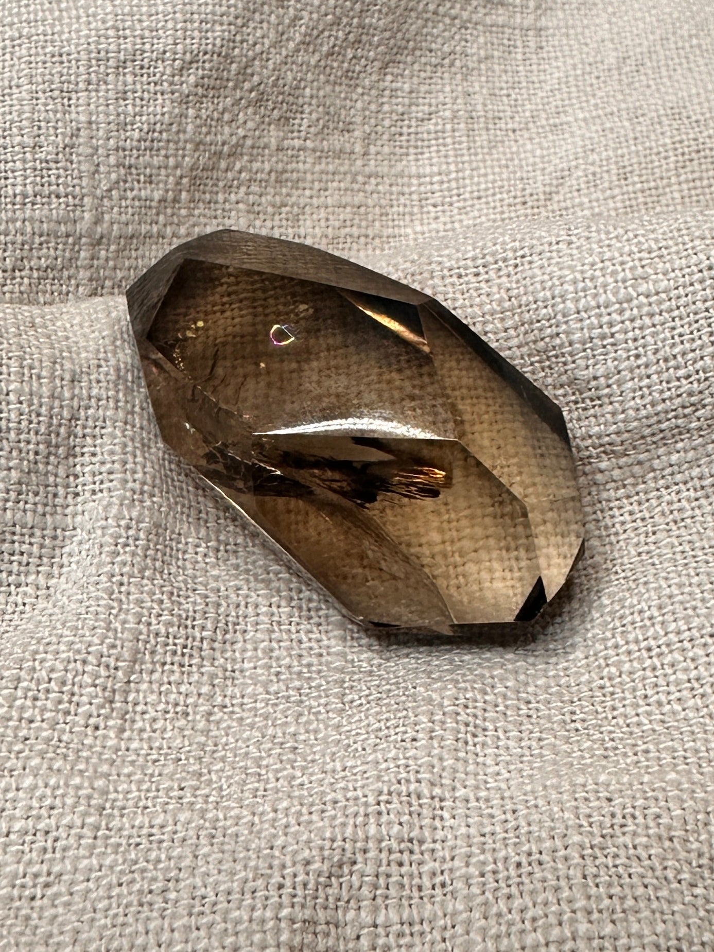Smokey Quartz Freeform Palm Stone.