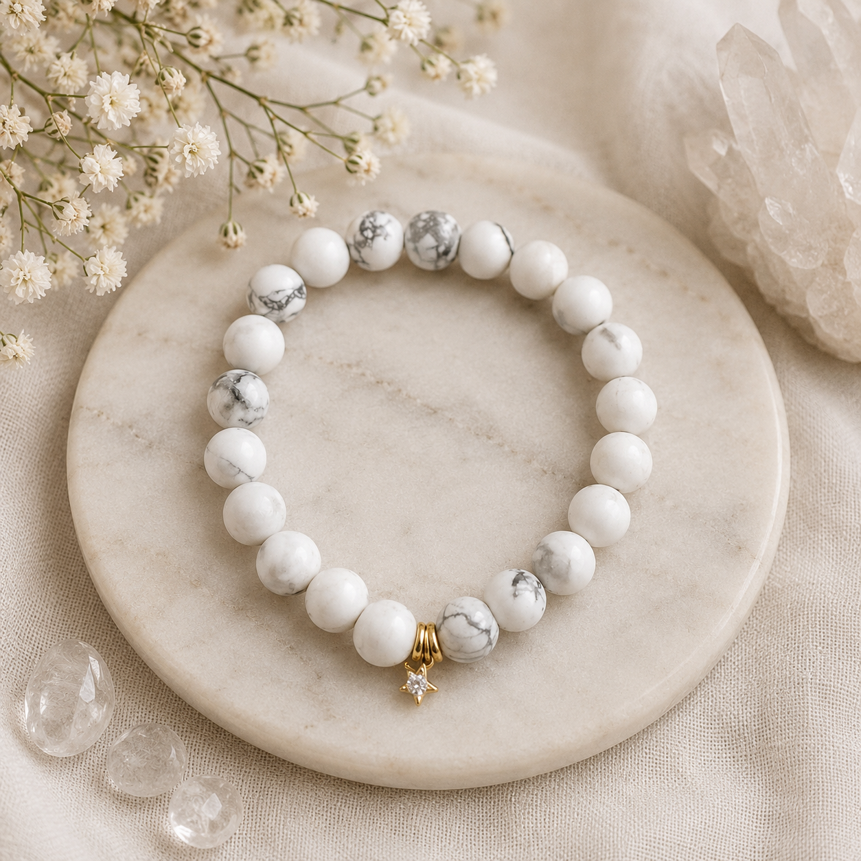 Howlite Star Bracelet