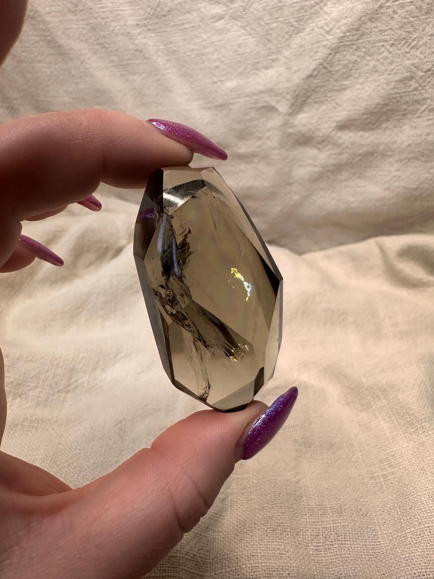 Smokey Quartz Freeform Palm Stone.