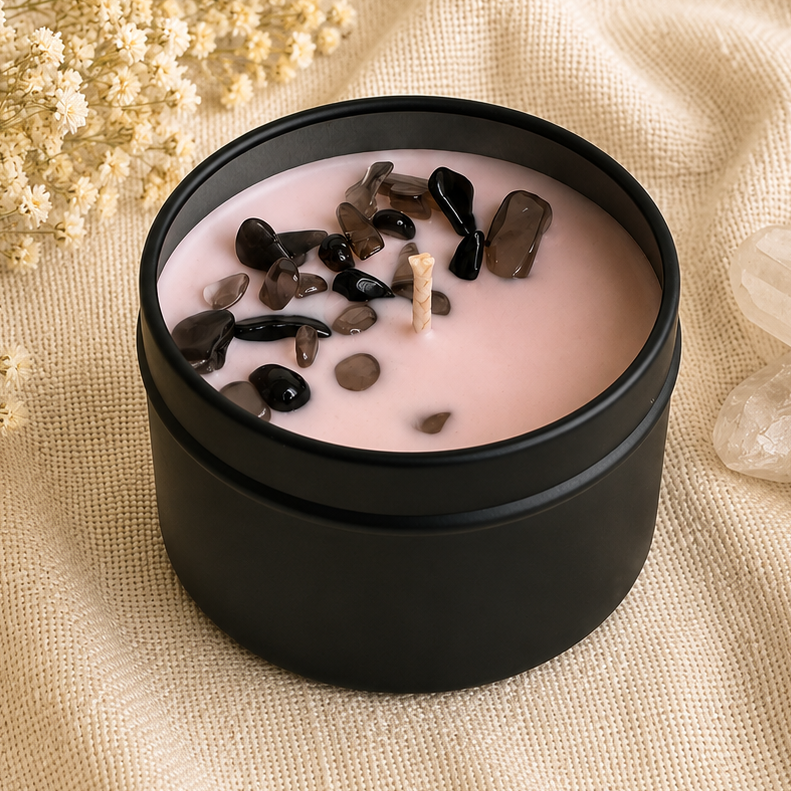 Salted Caramel Mini Tin Crystal Candle