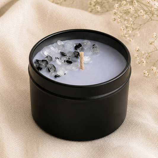 Moon Dust, Frankincense & Myrrh Mini Crystal Candle