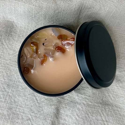Sandalwood & Bergamot Mini Tin Crystal Candle